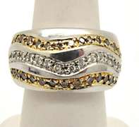 LADIES 14KT WHITE GOLD DIAMOND BAND.