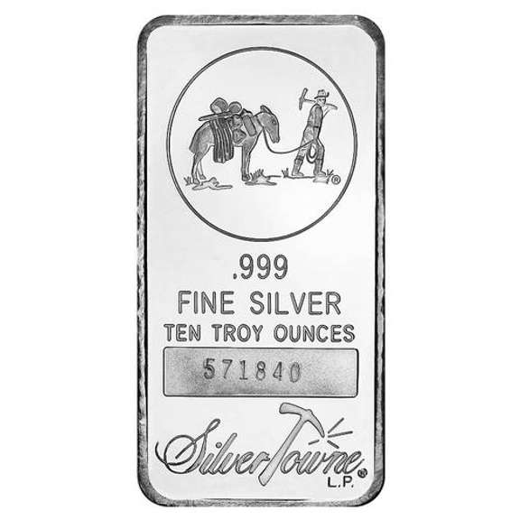 SilverTowne 10oz Silver Bar Prospector Design