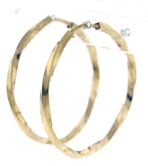 Simple Gold Twist Endless Hoop Earrings