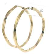 Simple Gold Twist Endless Hoop Earrings