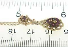 Beautiful Ruby Cluster Teardrop Necklace