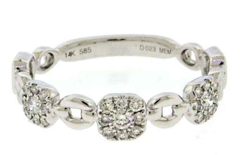 Fancy 18kt WG Diamond Cluster Ring