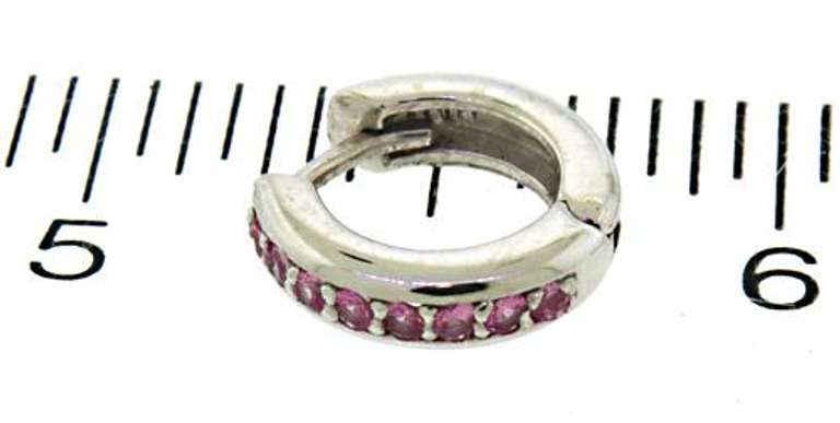 Cute Pink Sapphire Hoop Earrings