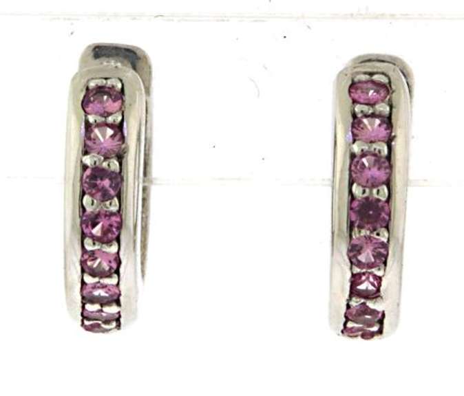Cute Pink Sapphire Hoop Earrings