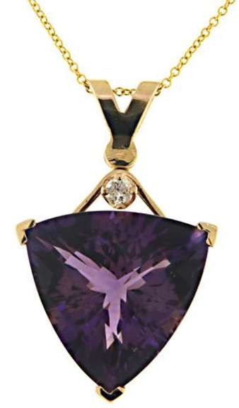 Amazing Trillion CHeckboard Cut Amethyst & Diamond Neck