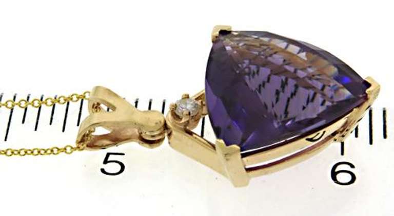 Amazing Trillion CHeckboard Cut Amethyst & Diamond Neck