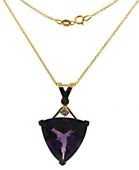 Amazing Trillion CHeckboard Cut Amethyst & Diamond Neck