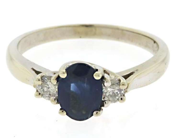 Stunning 14kt WG Blue Sapphire and Diamond Ring