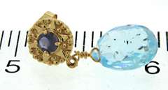 Gorgeous 14kt YG Blue Topaz Dangle Earrings