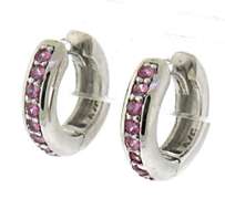 Cute Pink Sapphire Hoop Earrings