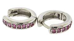 Cute Pink Sapphire Hoop Earrings