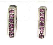 Cute Pink Sapphire Hoop Earrings