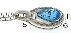 Gorgeous Blue Topaz and Diamond Halo Necklace