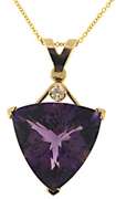 Amazing Trillion CHeckboard Cut Amethyst & Diamond Neck