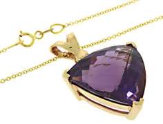 Amazing Trillion CHeckboard Cut Amethyst & Diamond Neck