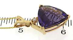 Amazing Trillion CHeckboard Cut Amethyst & Diamond Neck