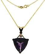 Amazing Trillion CHeckboard Cut Amethyst & Diamond Neck