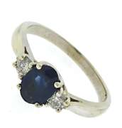 Stunning 14kt WG Blue Sapphire and Diamond Ring