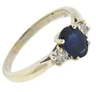 Stunning 14kt WG Blue Sapphire and Diamond Ring