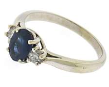 Stunning 14kt WG Blue Sapphire and Diamond Ring