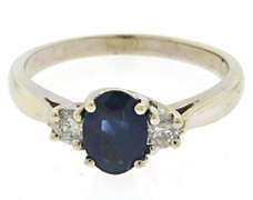 Stunning 14kt WG Blue Sapphire and Diamond Ring