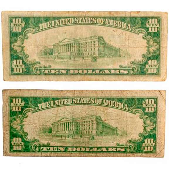 2 1929 $10 National Currency Notes Series FR 1860 B E