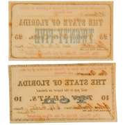 Florida 10 And 25 Cent Notes Feb 2 1863 Series