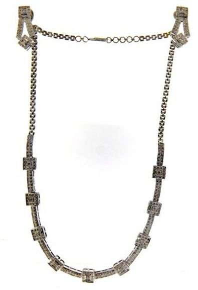 Remarkable 18kt WG Diamond Necklace and Earrings Set
