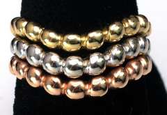 Interesting 3-Tone 14KT Beaded-Style Band