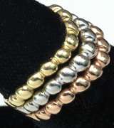 Interesting 3-Tone 14KT Beaded-Style Band