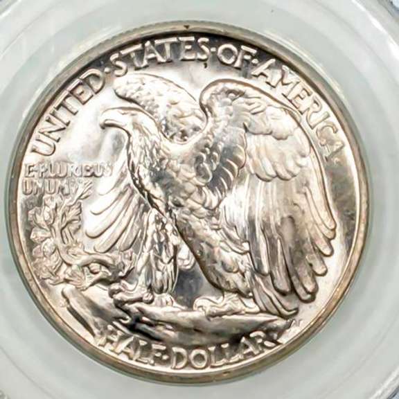 1946 S PCGS Frosty White Walking Liberty Half