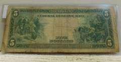 1914 Large Size, $5 Fed Res Note, circ