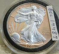 Colorized Silver Eagle,  both sides, 1 oz 999  Silver