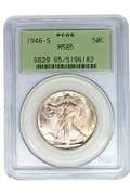 1946 S PCGS Frosty White Walking Liberty Half