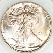1946 S PCGS Frosty White Walking Liberty Half