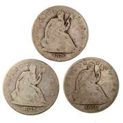 1869 1876 S And 1877 S Seated Halves