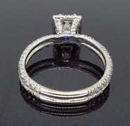 18K White Gold Halo Style Engagement Ring