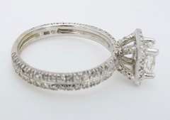18K White Gold Halo Style Engagement Ring