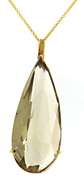 Chic 14kt YG Pear Smokey Quartz Necklace