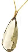 Chic 14kt YG Pear Smokey Quartz Necklace