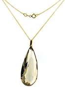 Chic 14kt YG Pear Smokey Quartz Necklace