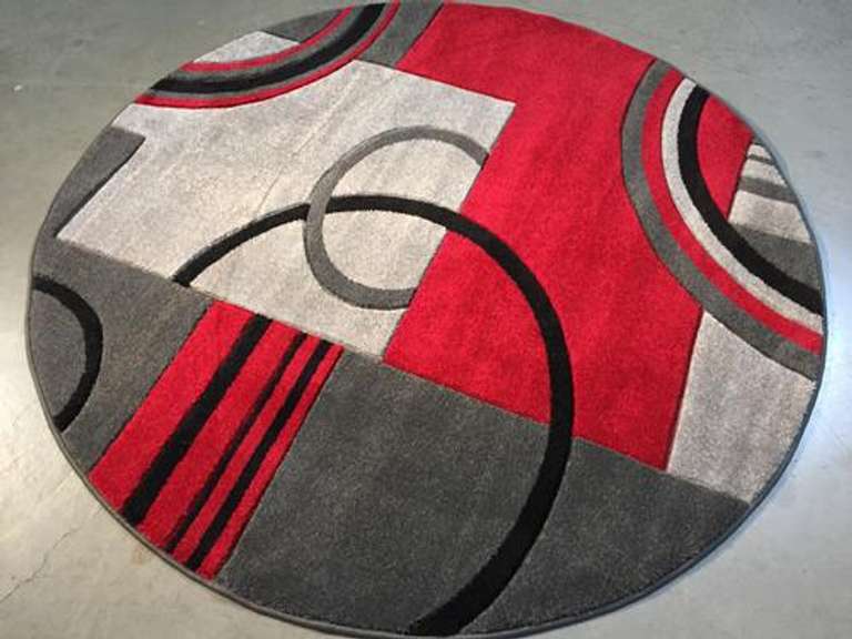 Decorative Contemporary Carved Area Rug 6' Round