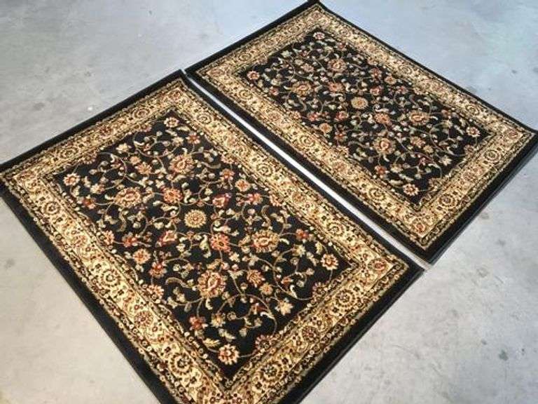 Persian Kashan Design Matching Pair 3x4 Area Rug