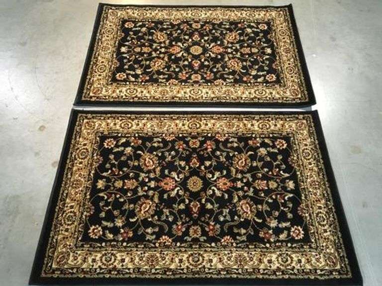Persian Kashan Design Matching Pair 3x4 Area Rug