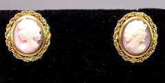 Gorgeous Cameo Earrings with 14KT Twisted Frame