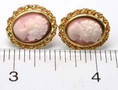 Gorgeous Cameo Earrings with 14KT Twisted Frame