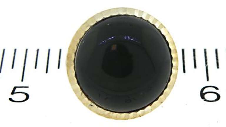 14kt Black Onyx with Fluted Bezel Earrings