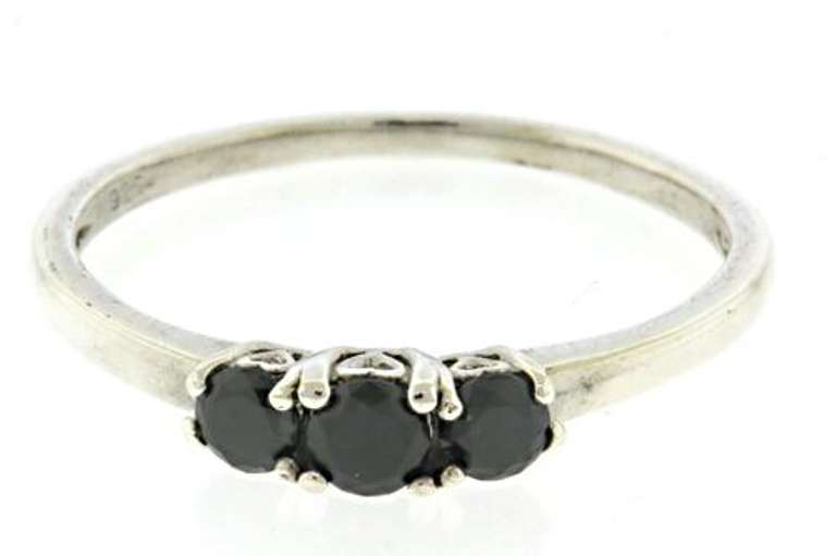 Sterling Silver Black Diamond Ring