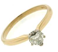 Beautiful Heart Solatire Diamond Yellow Gold Ring