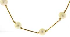 Elegant 14kt YG Fresh Water Pearl Station Necklace